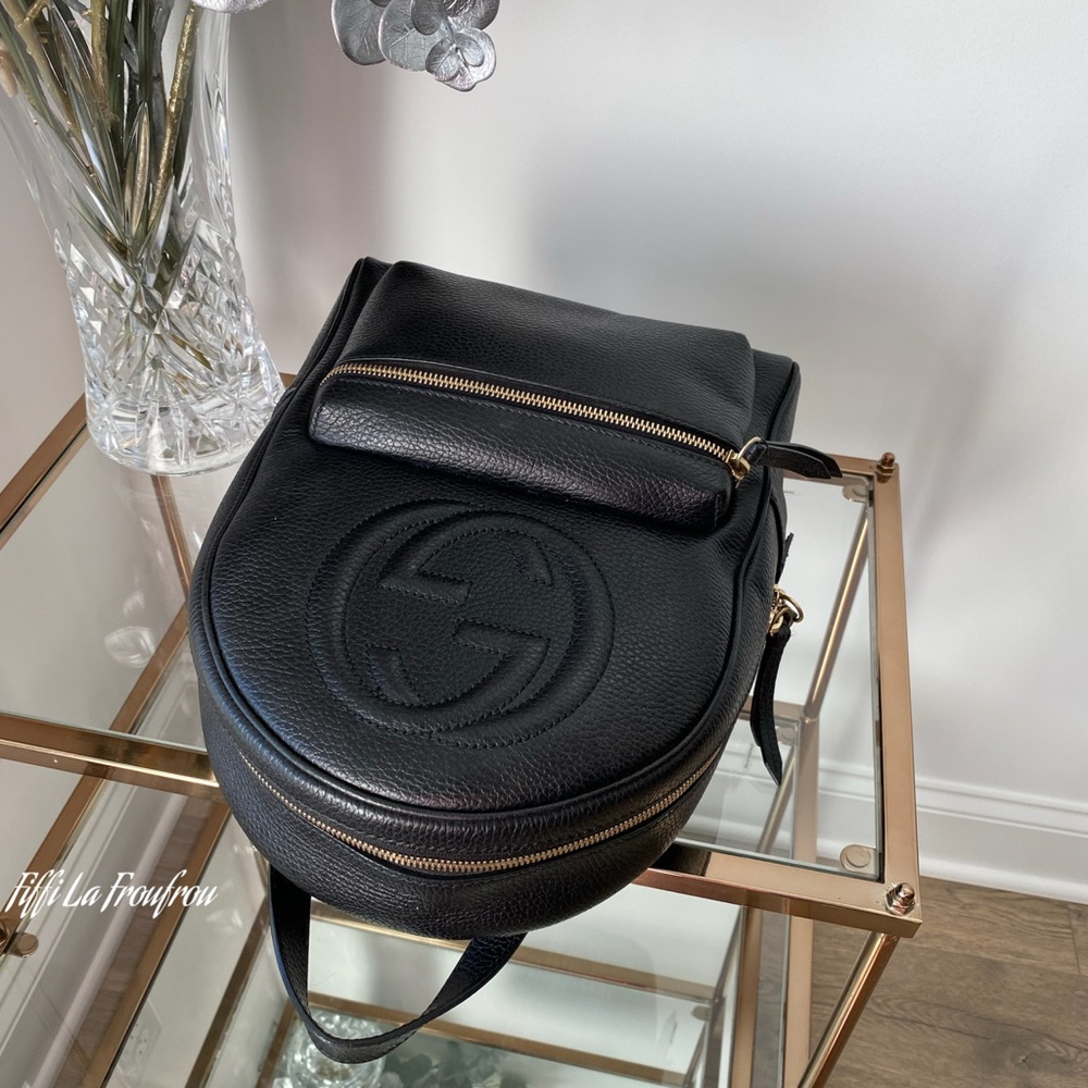 Authentic Gucci Black Leather Backpack - Picture 6 of 16